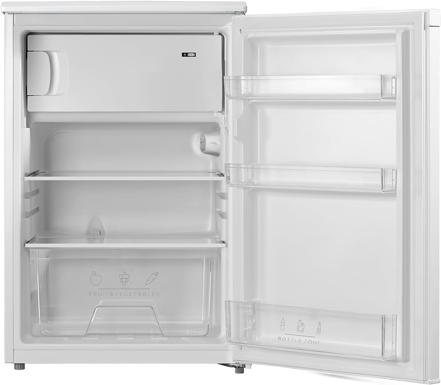 Comfee RCD113WH3EU(E) Fridge Freezer Kühlschrank, 113 L Small Fridge/with 16 L Freezer Compartment, 35 dB, LED-Beleuchtung, -18 C to -8 C