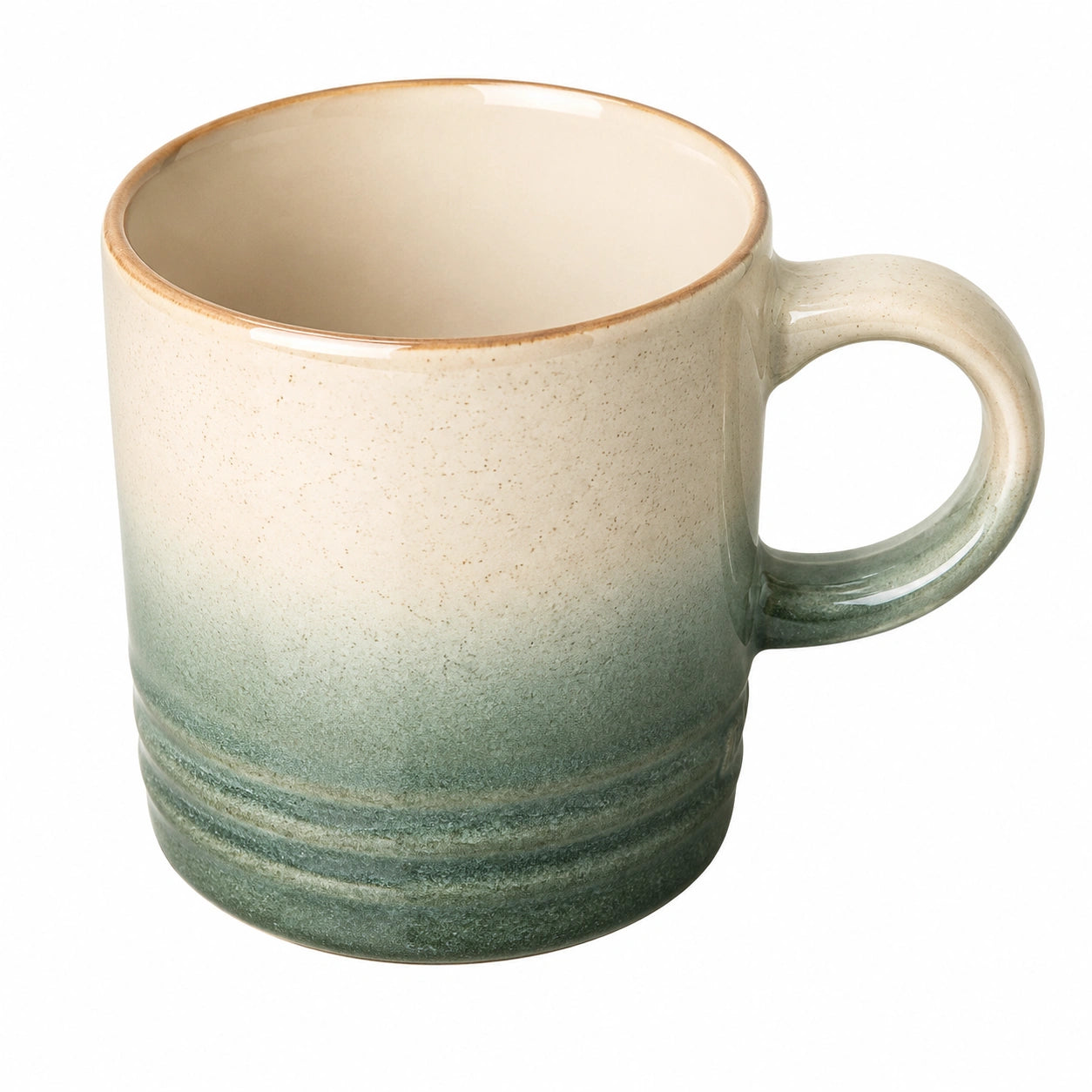 Keramiktasse mit Farbverlauf Grün/Beige 300ml