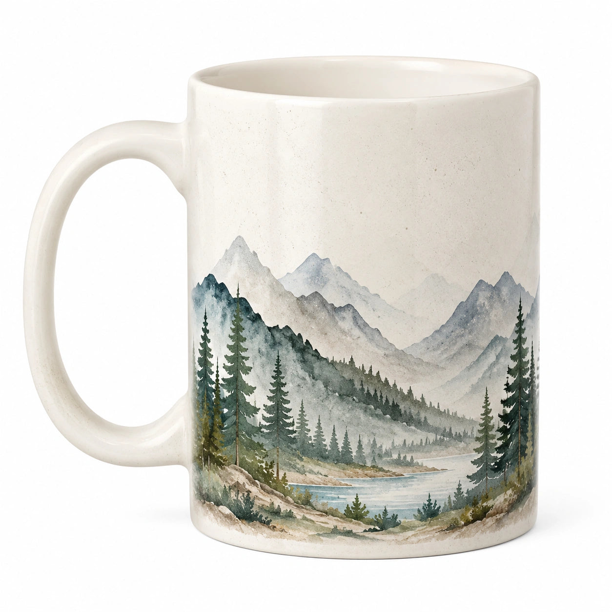 Keramik Kaffeetasse mit Gebirgslandschaftsmalerei 350ml