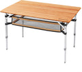 KingCamp Campingtisch Bambus Klapptisch höhenverstellbar (45/52, belastbar bis 80 kg, 100 × 65 cm, verstellbar, klappbar
