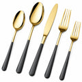 Luxuriöses Gold-Schwarz Besteckset aus Edelstahl