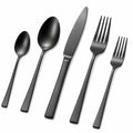 5-teiliges Besteckset in Schwarz Matt