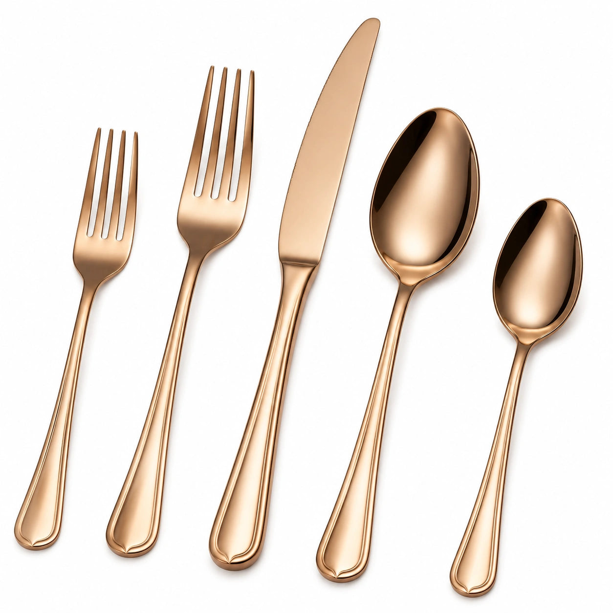 Elegantes Besteck-Set 5-teilig Roségold glänzend