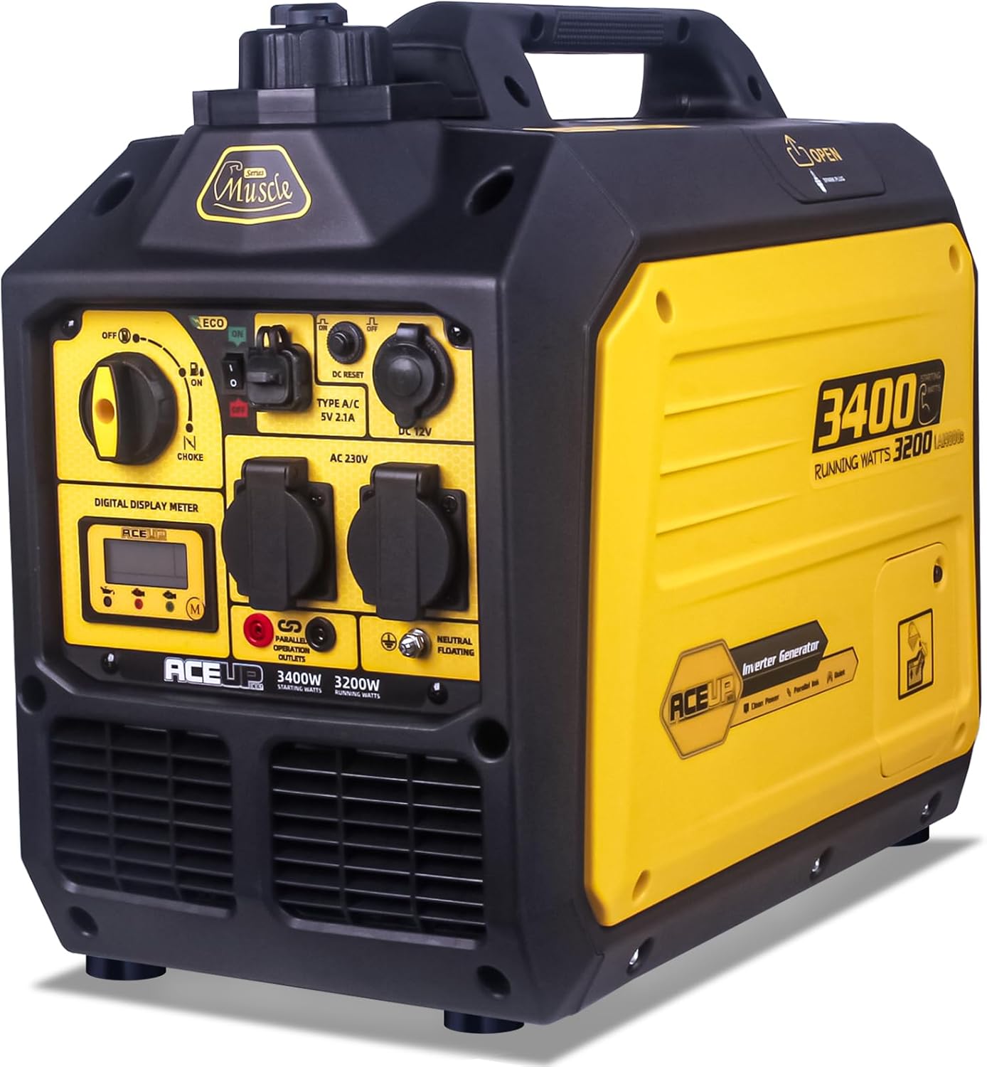 Aceup Energy 3400 W Inverter Stromerzeuger, einem Hubraum von 149 cm³ liefert, 3400 W, Inverter
