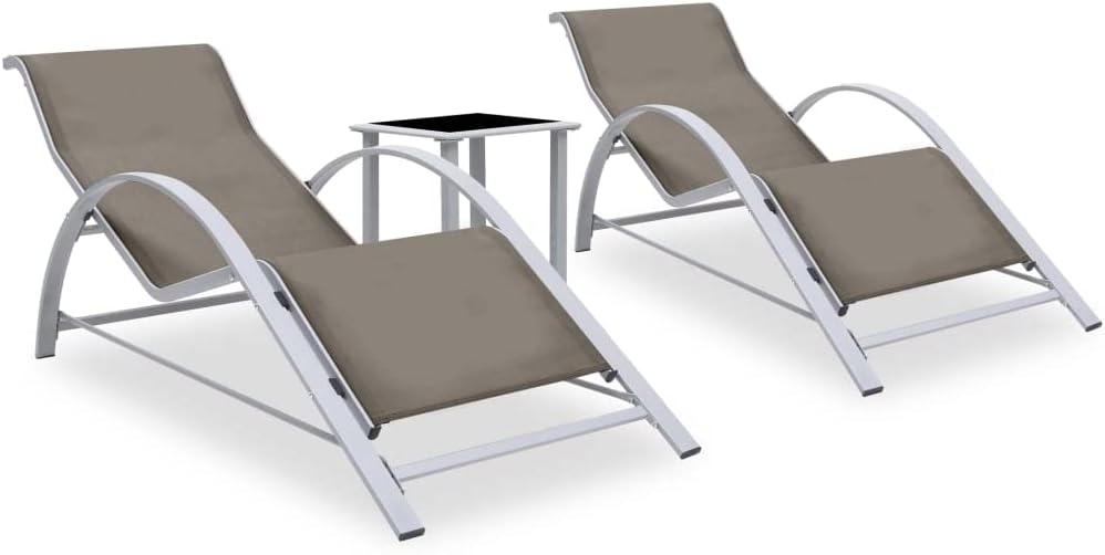 Sonnenliegen 2 STK. mit Tisch
