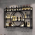 Generisch Wandmontierte Weinregale, Weinregal Wand Metall, Bar Regal, 140 × 80 × 15 cm), Stauraum, Weinregal Wand Metall