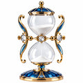 Dekorative Sanduhr Blau-Gold Glas 60 Minuten Rotierbar