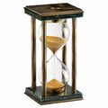 Elegante Sanduhr mit Glas, Kupferrahmen und Marmorsockel