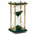 Sanduhr mit grünen Sand und goldenem Rahmen, 60 Minuten