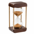 Stilvolle Sanduhr aus Holz und Metall in Braun/Gold
