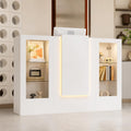 Caldion Empfangstheke mit LED-Beleuchtung Tisch, 150 × 51 × 103 cm, LED-Beleuchtung, Stauraum, Empfangstresen mit Tatsaturschublade
