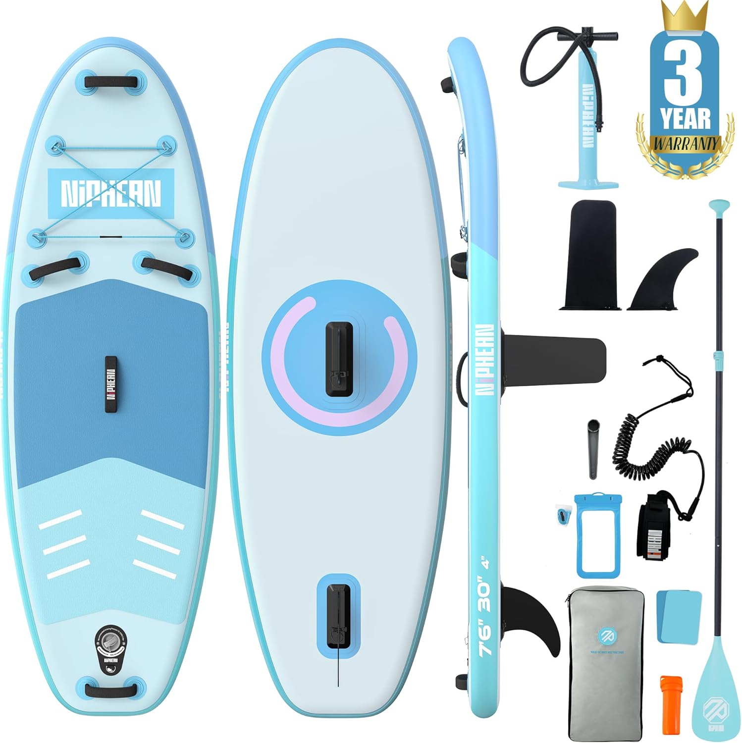 Niphean Stand up Paddling Board mit Sitz, Standup Paddle Board mit +30% Balance StabilTrac-Finne, verstellbar