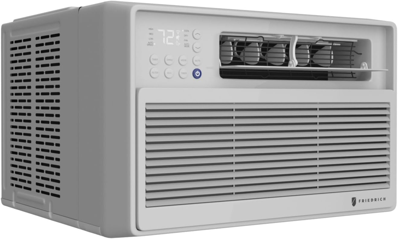 Friedrich CCV12A10A 12000 BTU Smart Window Klimagerät, Maße (H x B x T): 34 × 52 × 49 cm, 000 BTU, 32 dB, App-Steuerung, Inverter, 194 CFM, 115 Volt