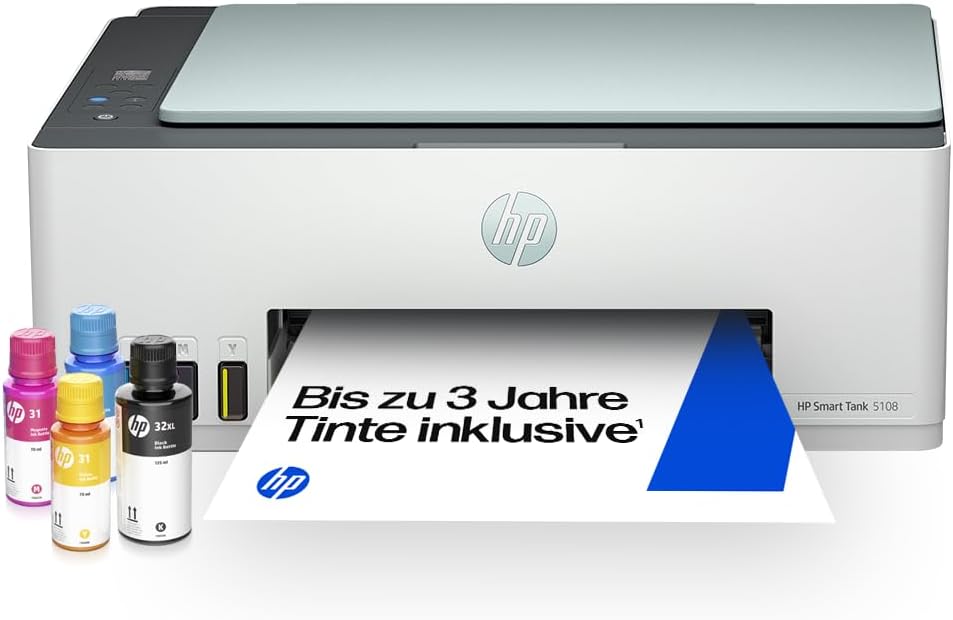 HP Smart Tank 5108 3-in-1 Multifunktionsdrucker (WLAN, App-Steuerung, 3 Jahre Garantie bei Registrierung