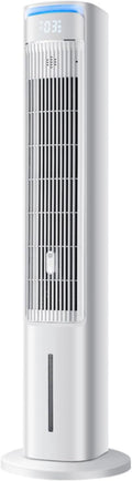 Leiser Turm-Klimagerät, Abnehmbarer 5-Liter-Tank, 12-Stunden-Timer und Aromafunktion. Tragbare Klimaanlage, Fernbedienung, Oszillation, Display