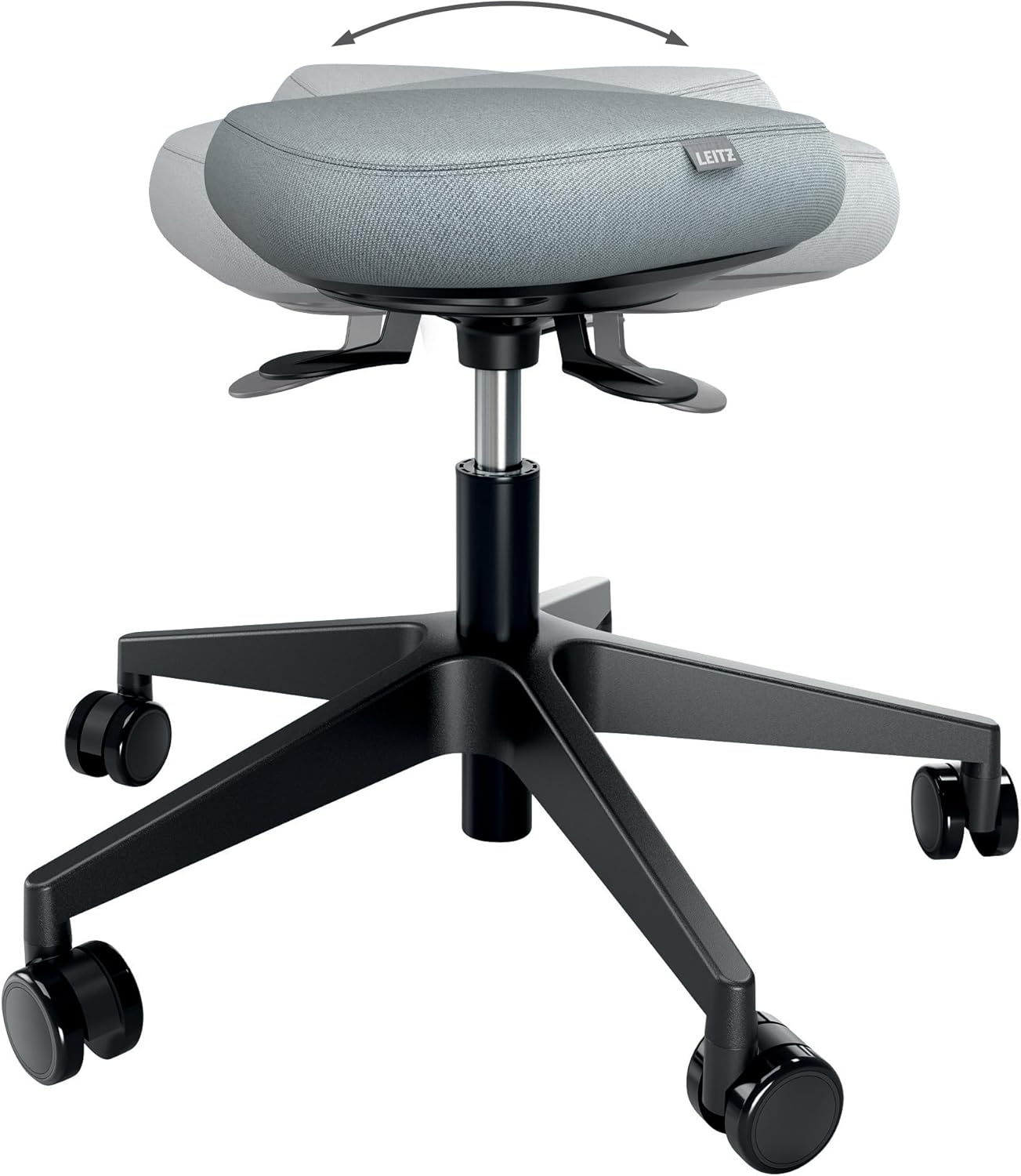 Leitz Ergo Active Höhenverstellbarer Sitzhocker (47-60 cm) mit Rollen Tisch, belastbar bis 110 kg, Breite 60 cm, 65770095
