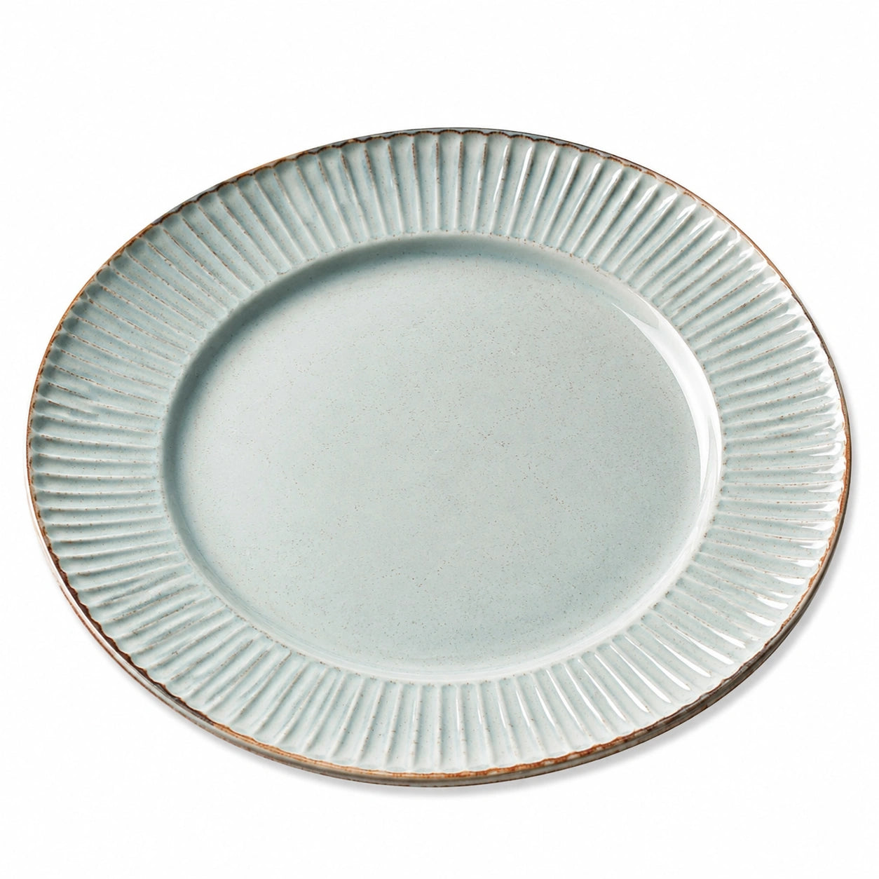 Keramik Speiseteller geriffelt 28 cm Hellgrün