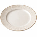 Runder Keramikteller geriffelt Beige 27 cm