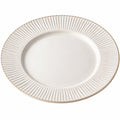 Runder Keramikteller mit Rillen 28 cm Beige