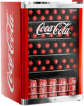 CUBES Coca Cola Kühlschrank, 84,5 cm hoch, Getränkekühlschrank groß mit Glastür, 104 kWh/Jahr, Flaschenkühlschrank groß