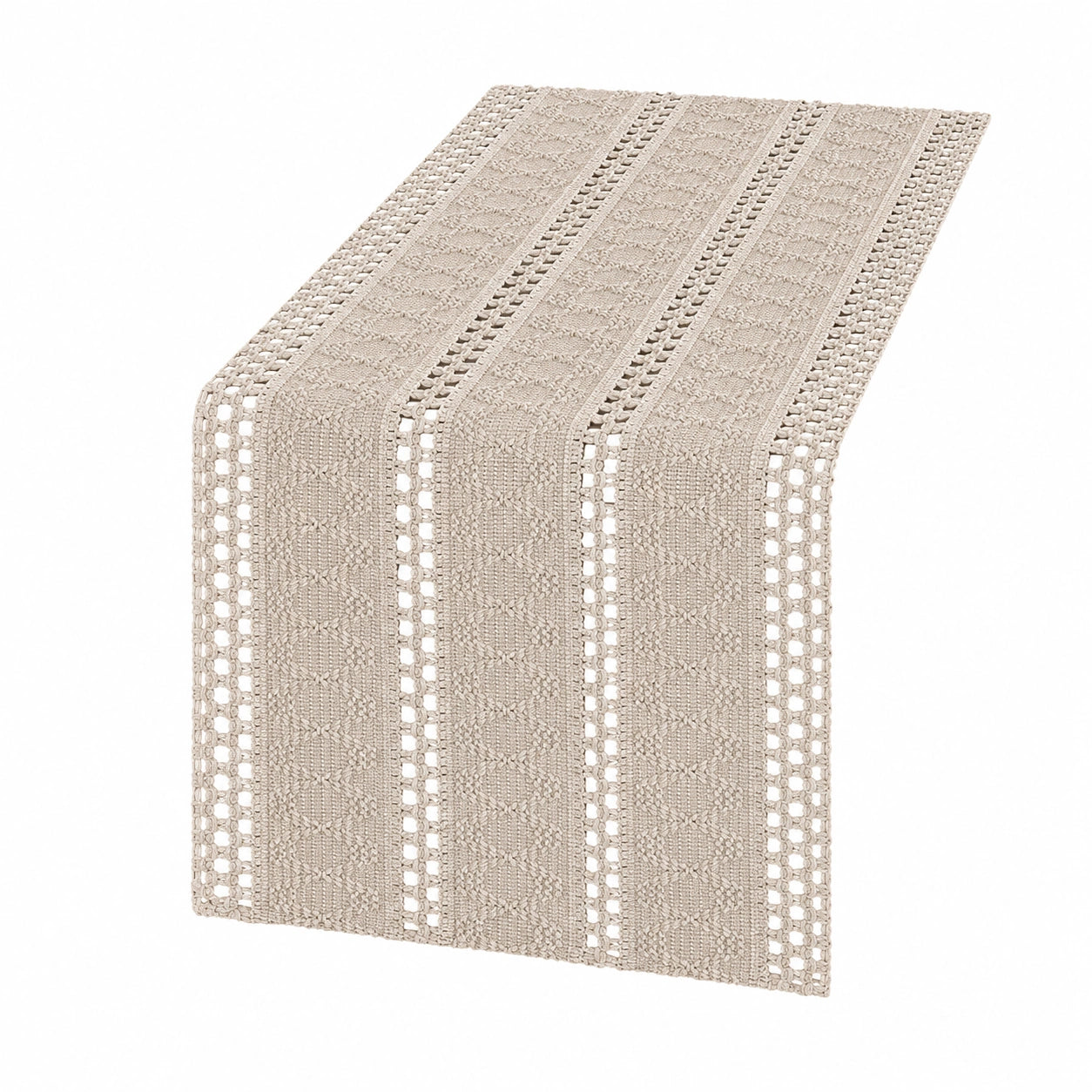 Gehäkelter Tischläufer Beige 40x150cm