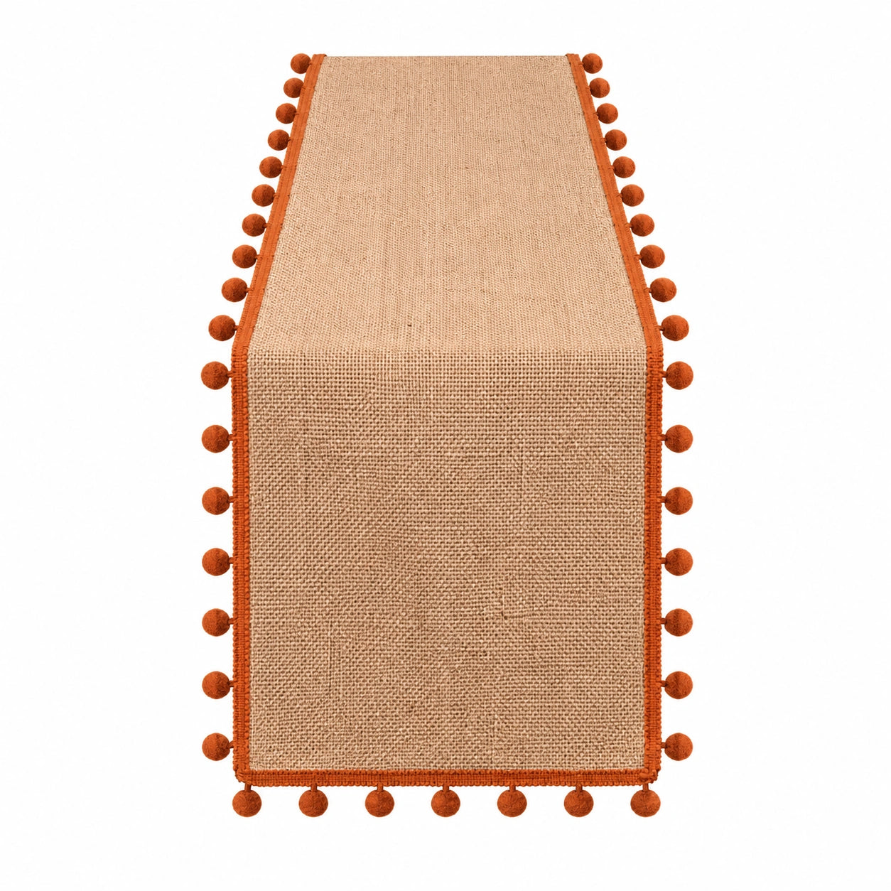 Tischläufer mit Pompons Beige/Orange