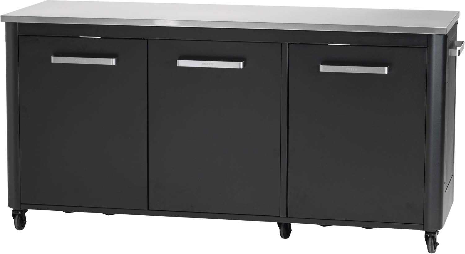 cozze 180 × 60 × 90 cm Outdoor-Tisch, Edelstahl & Schwarz