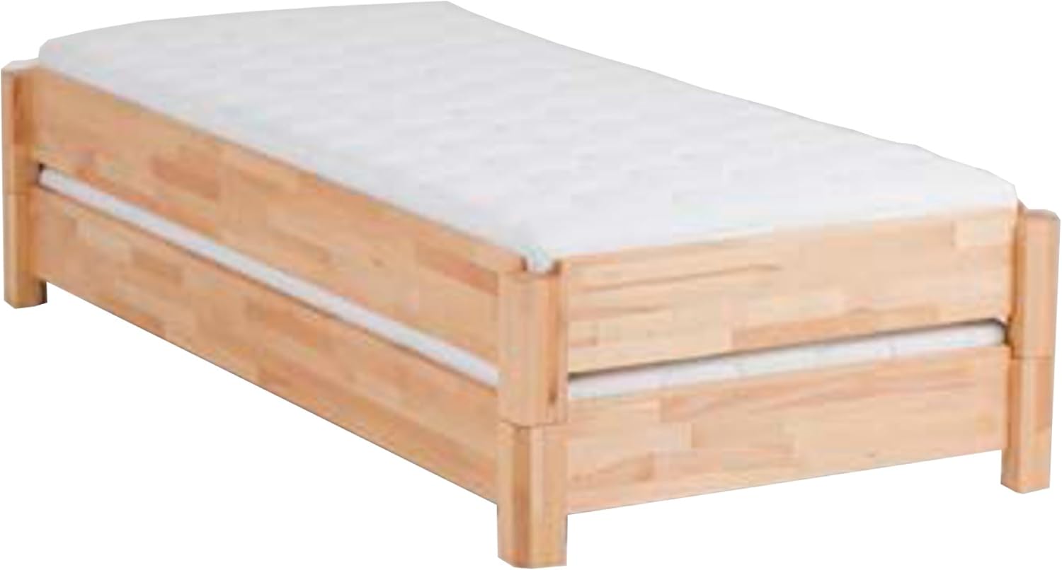 DICO 2er Stapelbett Massivholz mit Rollrost Größe 90 ×, 90 × 200 cm pro Stapelbett, Maximalgewicht 180 kg