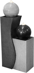 Dehner Gartenbrunnen Ying Yang mit LED Beleuchtung Tisch, ca. 94 × 41.5 × 24 cm, LED-Beleuchtung