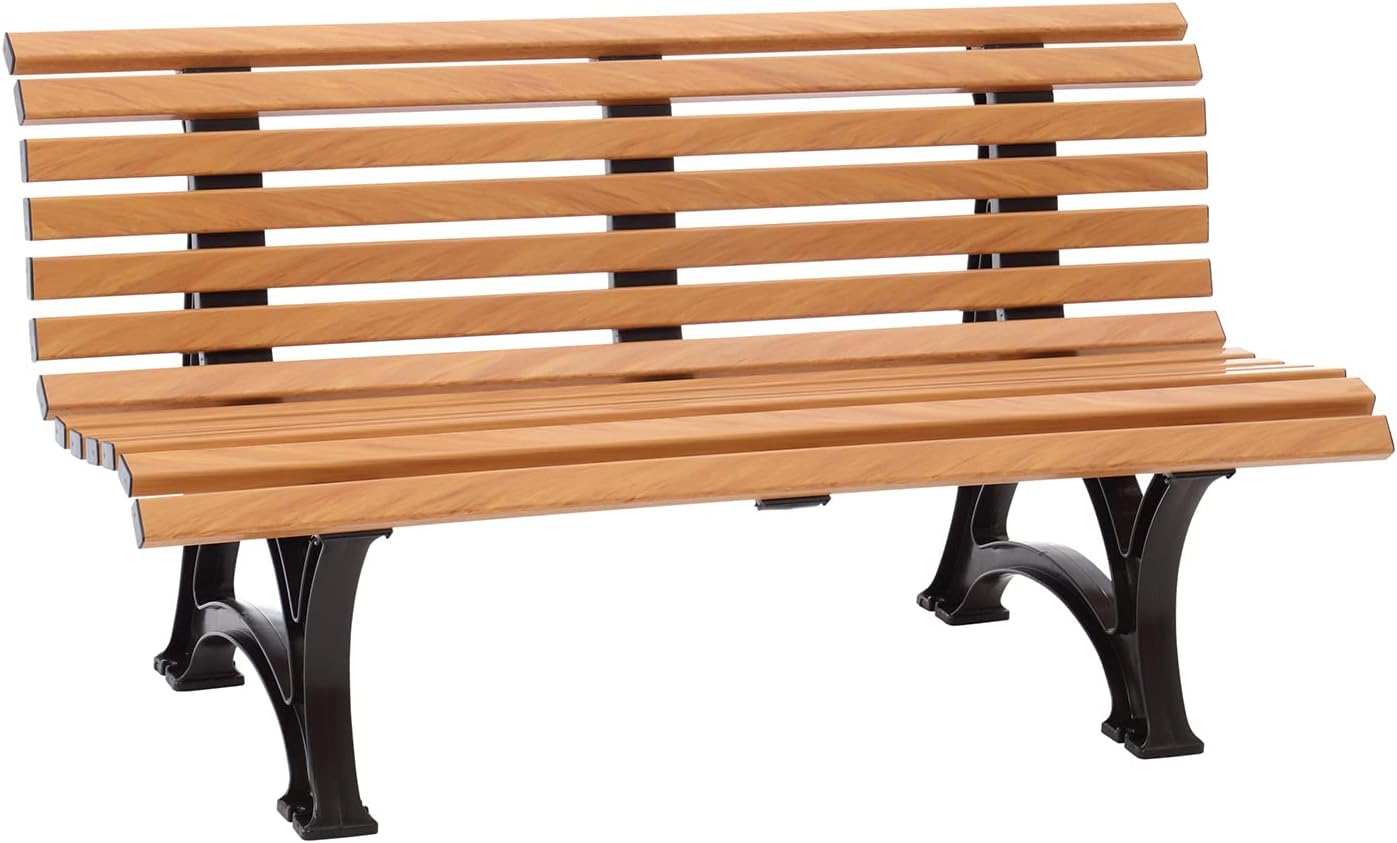 Blome Sitzbank, 3-Sitzer Gartenbank für Garten, Parkbank in Holzoptik, wetterbeständig