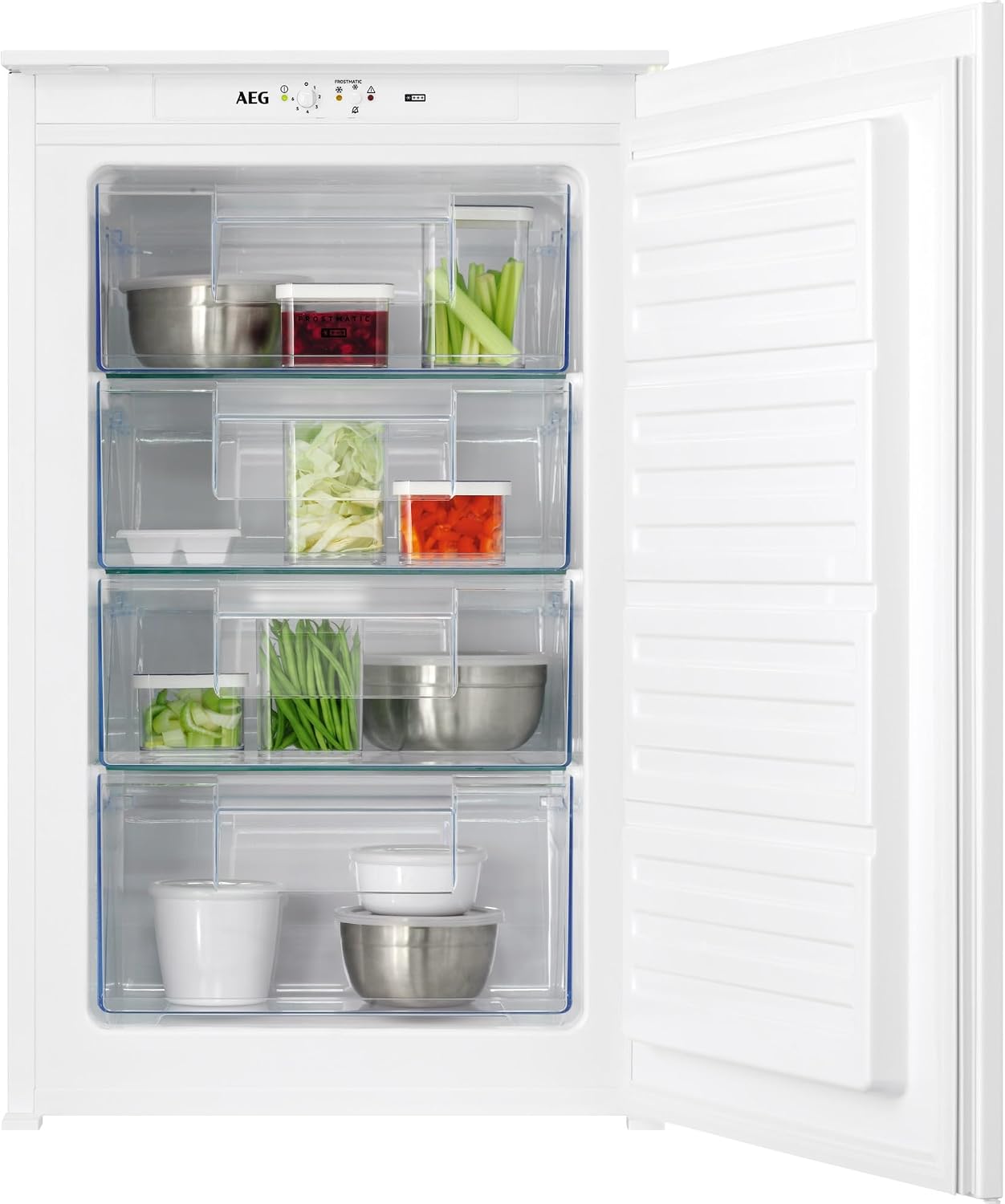 AEG Einbau-Gefrierschrank, Serie 6000 LowFrost: weniger Eisbildung, 4-Sterne Gefrierraum 98L, Schnell-Gefrier-Funktion, Temperaturalarm, TAB6L88ES