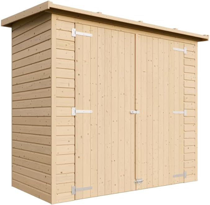 TIMBELA Gartenhaus, 2,1 m2, 17 mm Wandstärke, Geräteschuppen Holz ohne Boden, Gartenhütte Holz, Wasserfestes Dach TIMBELA M348