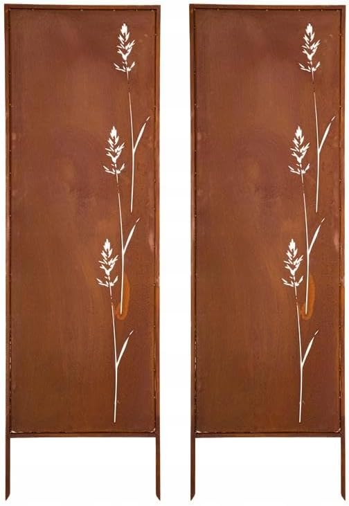 Kapaga, 160 cm x 50 cm, Spieße 20 cm) x Breite 50 cm, Sichtschutz Metall 2x, wetterbeständig