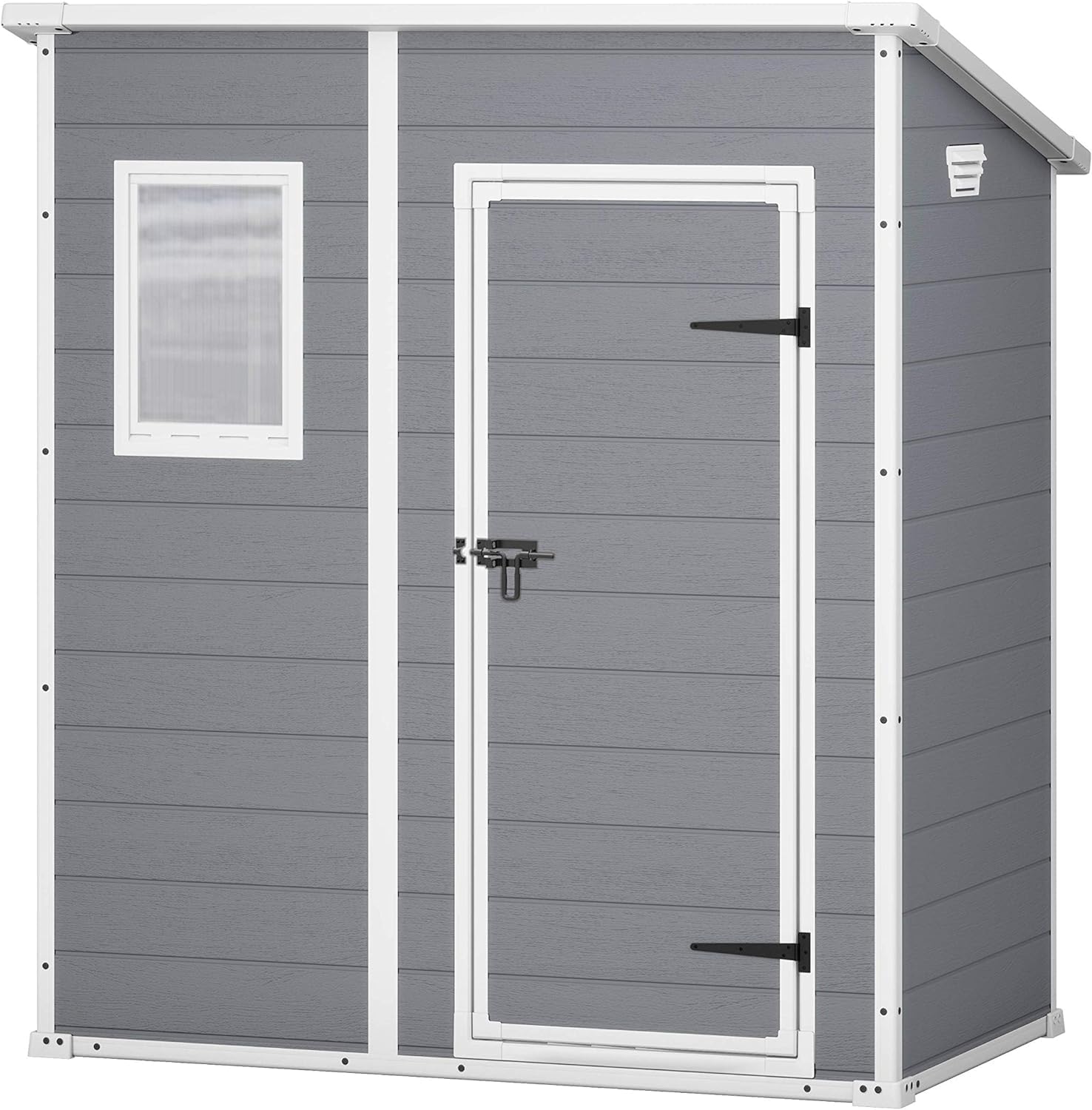 Keter Manor Pent 6 × 4 Gartenhaus, Außenmaße: BxTxH:183.5 × 111 × 200.5 cm, Innenmaße: 168.5 × 97 × 154 cm, Stauraum, wetterbeständig