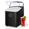 Kompakte Eiswürfelmaschine für Küche, Büro und Party, 8 Eiswürfel ab 6 Minuten, bis 14 kg/24 h, 2 Würfelgrößen, Selbstreinigung, Schwarz