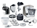 Bosch Küchenmaschine Serie 4 mit Waage, 1000 W, (bis zu 2,7 kg Rührteig / 1,9 kg Hefeteig), 3,9 l, Edelstahl-Schüssel spülmaschinenfest, 3 Scheiben