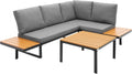 ML-Design Gartenmöbel, Balkonmöbel Grau-Holzoptik, Ecksofa wetterfest, wetterbeständig