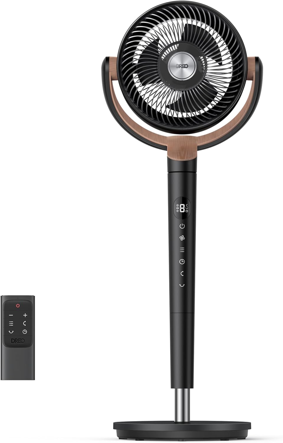 DREO 23 dB leiser Standventilator, 89-102 cm Höhe 3 Modi 8-Geschwindigkeit, 51 dB, Fernbedienung, Timer, Oszillation, 27M Windentfernung