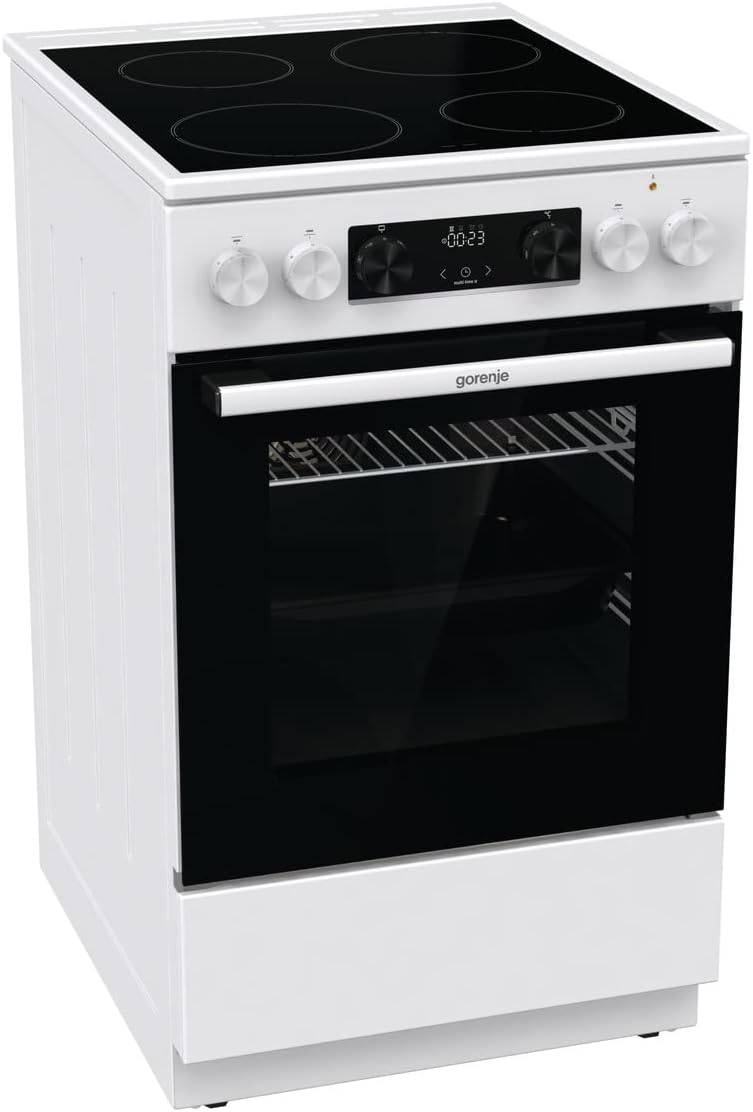 Gorenje GEC5C 41 WG Elektro-Standherd mit Glaskeramik-Kochfeld, 50 cm