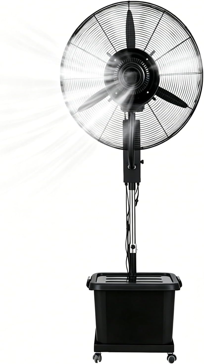 42L Nebelventilator Schwerlast, Teleskophöhe 160-200 cm, Garage( 71 cm), Oszillation, 3 Geschwindigkeiten, 90 Schwenk