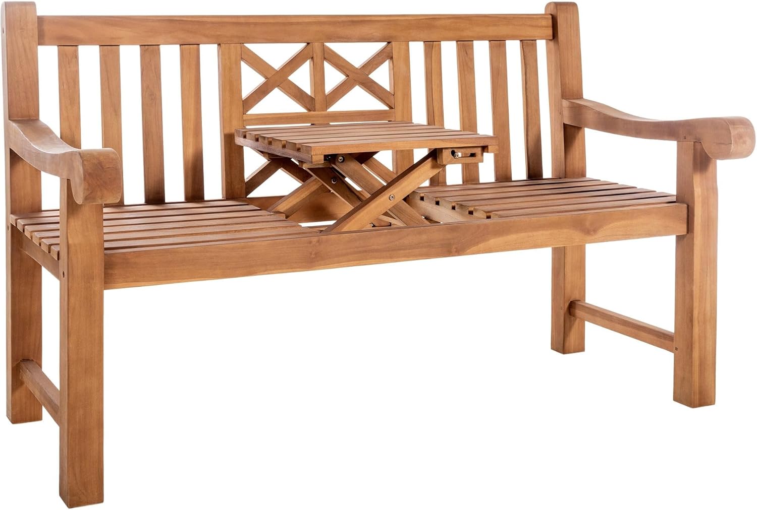 CLP Teakbank Luka I Wetterfeste Gartenbank, Größe:150 cm, Farbe: Teak, wetterbeständig
