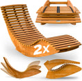 Casaria 2X Sonnenliege Klappbar Wetterfest Holz 160 kg Belastbarkeit, klappbar, wetterbeständig