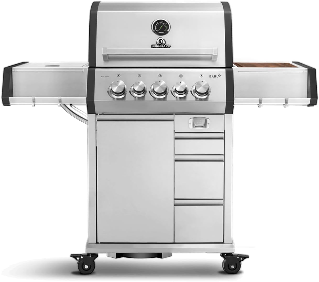 BURNHARD Gasgrill 3-Brenner inkl. Heckbrenner, 6 l, Stauraum