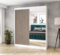 A&J MöbelLand Schwebetürenschrank MIT Kleiderschrank 120 cm mit Spiegel, Stauraum