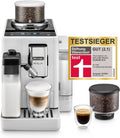 De'Longhi Rivelia EXAM440.55.W Kaffeevollautomat, 16 Heiß- und Milchgetränke, LatteCrema Hot, Bean Switch, 3,5-Zoll-Touchdisplay, Weiß