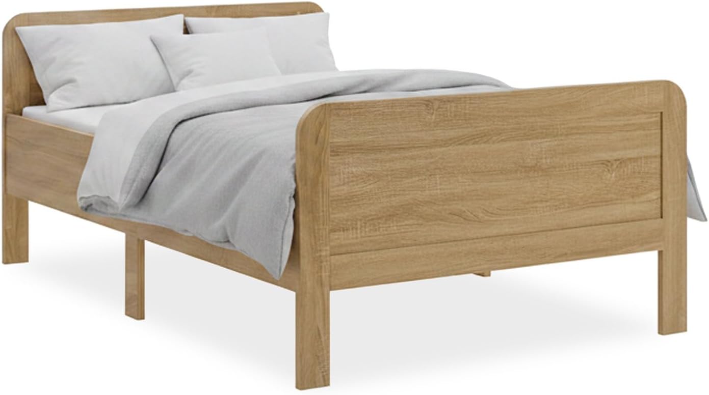 Homestyle4u Komfortbett Seniorenbett 120 × 200 Natur Holz | Bett, verstellbar