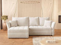 GRAINGOLD Lino Ecksofa, 270 × 172 cm, Ecksofa mit Stauraum (Beige), 3-Sitzer Eckcouch