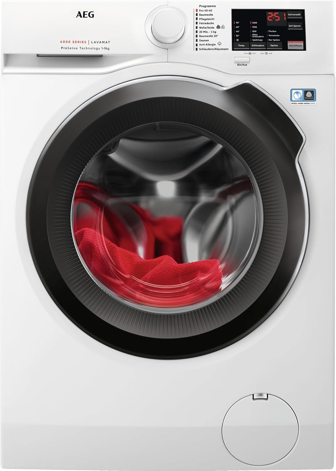 AEG Waschmaschine, 9,0 kg, Serie 6000 mit ProSense, 1400 U/min, L6AMZ49FL