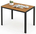 LIFERUN Gartentisch, 110 × 70 cm WPC Balkontisch Wetterfest, Brettbreite 9 cm, Familie und Freunden, wetterbeständig, wasserbeständig