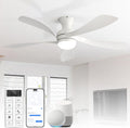 Sofucor Smart Deckenventilator, 132 cm Deckenventilator mit Licht, 20 dB, Alexa/APP, Fernbedienung, Timer, App-Steuerung, 3 Farbtemperatur